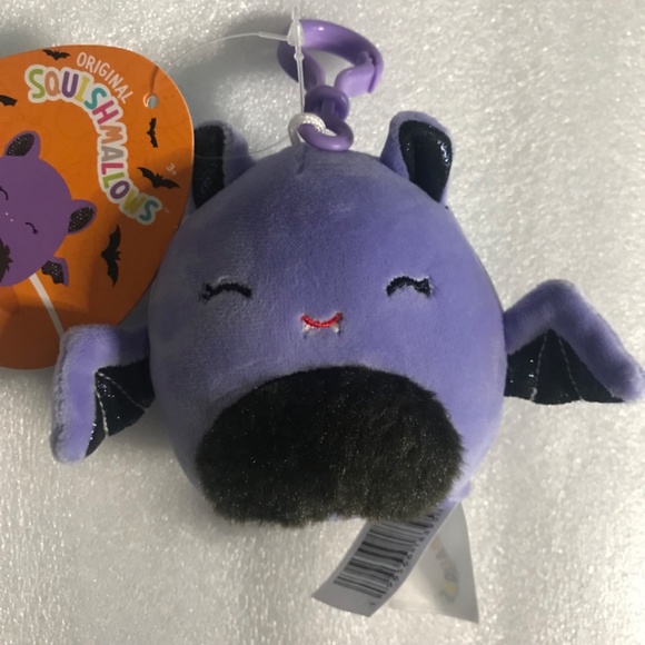 Original Squishmallows Joldy the Purple Black Vampire Bat 3.5” Plush Clip - Picture 3 of 11